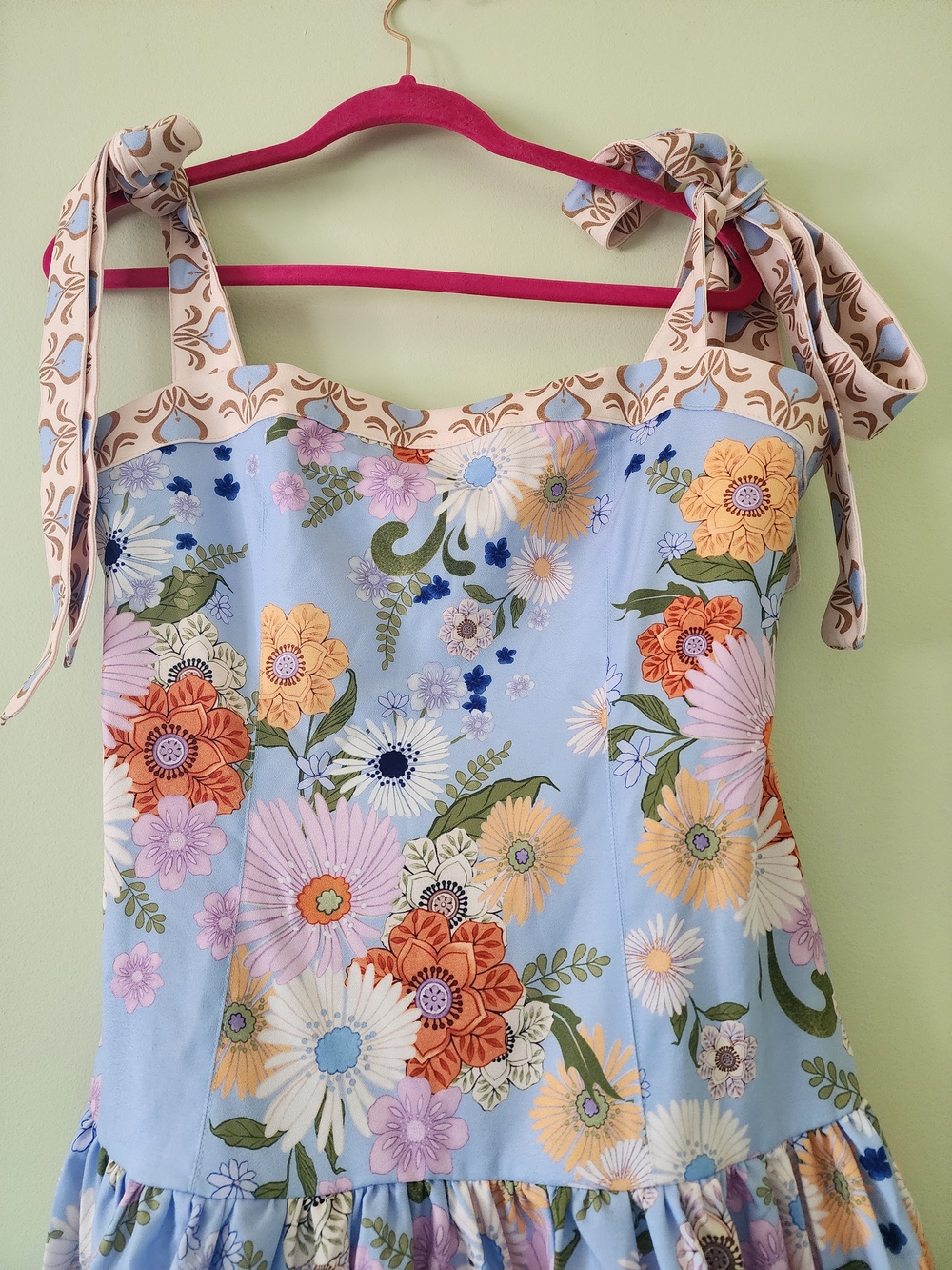 Agua Bendita Floral Light Blue Sundress - Picture 2 of 4